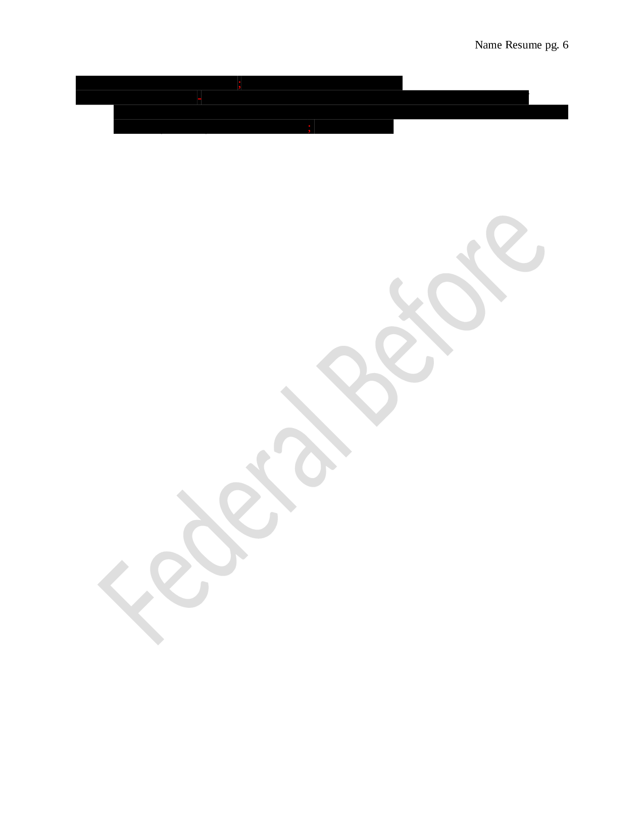 Federal Resume Before Page 6